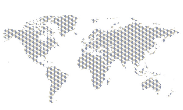 Creative world map with strange pattern