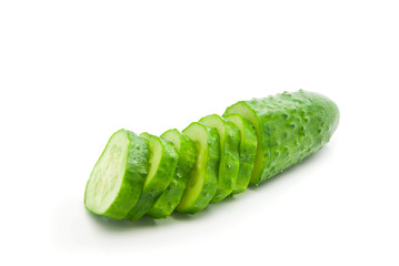 half a fresh cucumber with slices