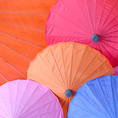 Colorful of handmade umbrellas background