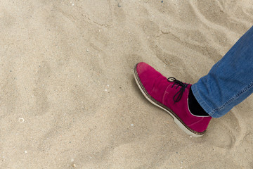 Fototapeta na wymiar shoe on the beach