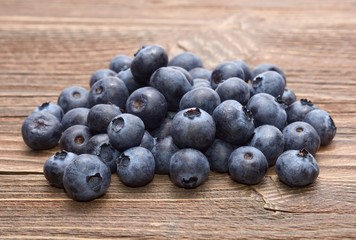 Blueberry on wooden table