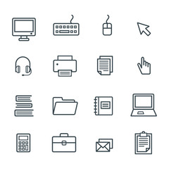 Business Office Icon Set . Vector Graphic