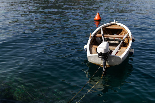 Small boat in mediterranean sea