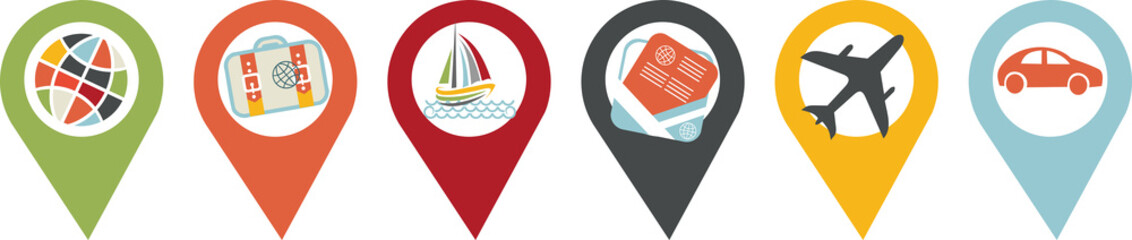 icône voyage, vacances et transport