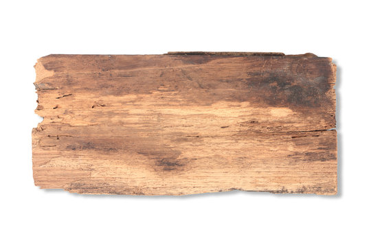 Fototapeta old plank wood isolated on white background