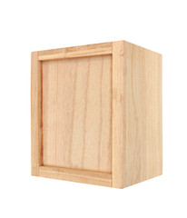 wooden box isolated on white