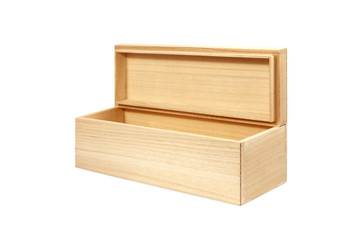 Wooden box isolated on white