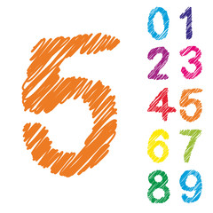 Vector conceptual sketch colorful child font collection