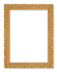 Fototapeta premium The antique gold frame on the white background