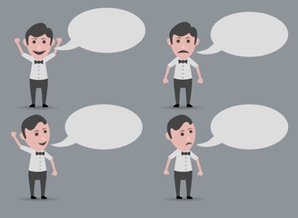 happy and sad man talking