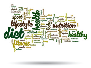 Vector conceptual health word cloud isolated