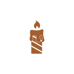 Icon burning candles.