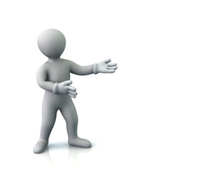 Man presenting empty space