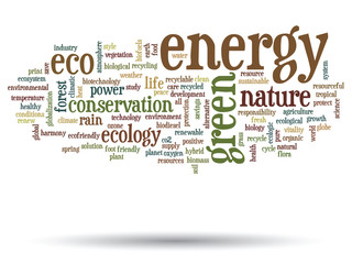 Vector conceptual ecology word cloud isolated