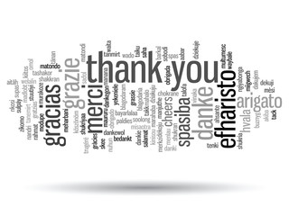 Vector conceptual thank you word cloud
