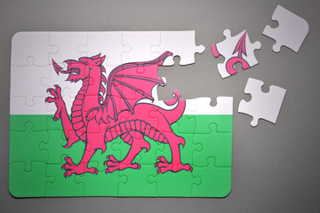 puzzle with the national flag of wales