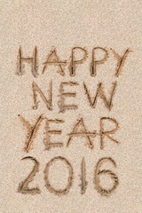 New year 2016 sand