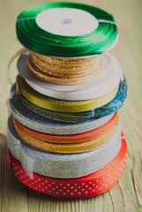 Colorful ribbon rolls 