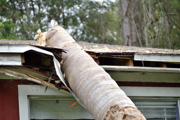 EF0 tornado damage on house roof