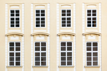 windows anf facade of Prague Castle - detail, Czech Republic, Europe