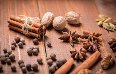 Fototapeta na wymiar Different Kinds of Spices