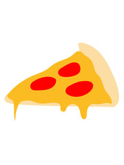 pizza dripping cheese salami slices piece