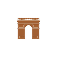 Fototapeta premium Silhouette triumphal arch in Paris (France).