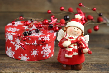 Christmas girl with a violin