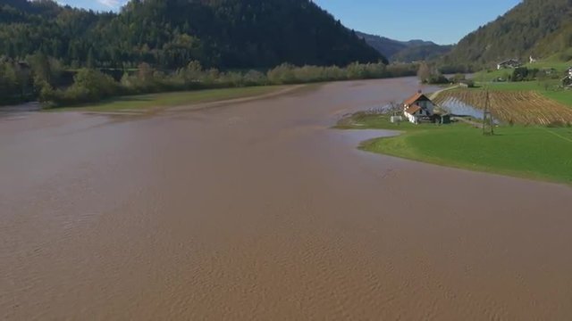 AERIAL: Flooded country