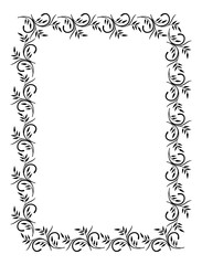 Silhouette floral frame