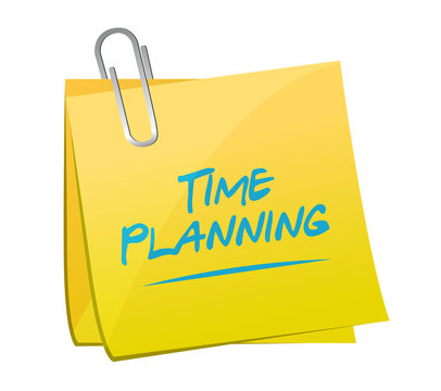 time planning memo post sign concept