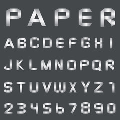 Vector font alphabet paper