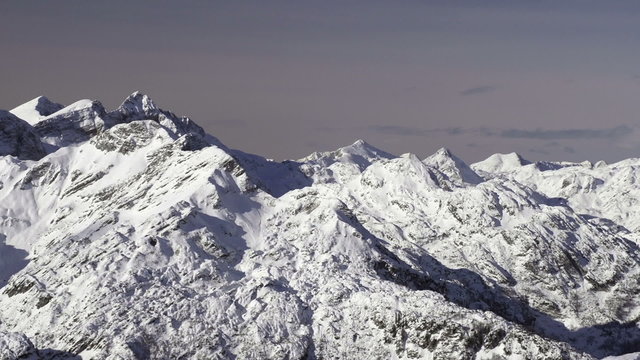 View at the winter  mountain range