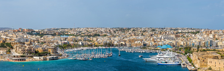 Fototapeta na wymiar Skyline of Manoel Island yacht marina at daylight - Malta
