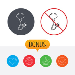 Stethoscope icon. Medical doctor equipment.