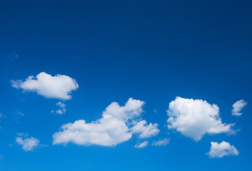 White clouds in blue sky.