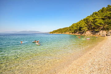 Cres Island: Beach near Valun village, 
Istrian coast on the Adriatic sea, Croatia