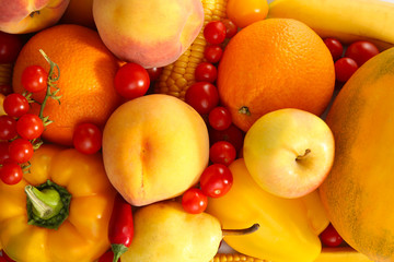 Colourful, juicy, tasty, healthy  fruit and vegetables background