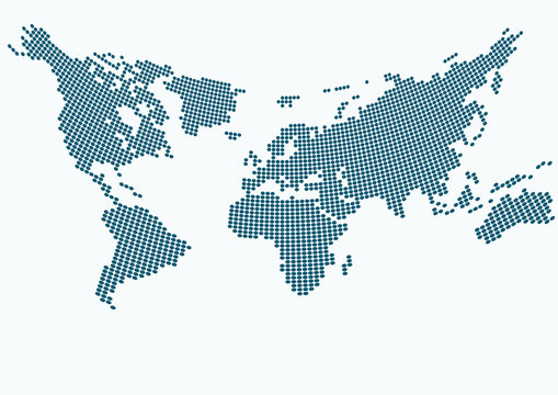 B&uuml;y&uuml;k noktalı D&uuml;nya haritası (İ&ccedil;b&uuml;key)