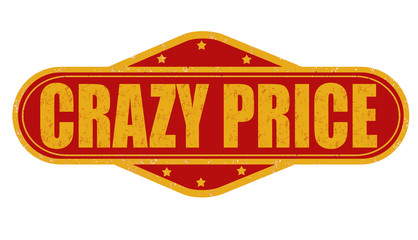 Crazy price grunge rubber stamp on white background, vector illustration