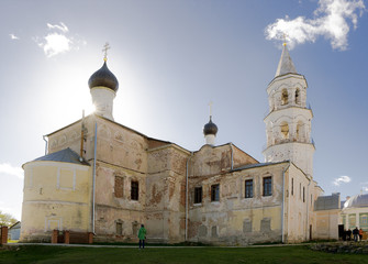 Fototapeta na wymiar View of ancient church in a bright sunny day