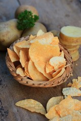 tasty potato salt chips