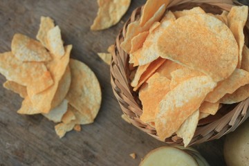 tasty potato salt chips