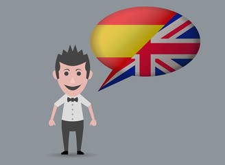 man speaking two languages