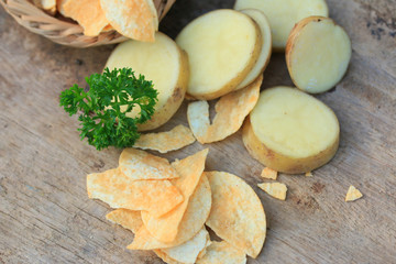 tasty potato salt chips