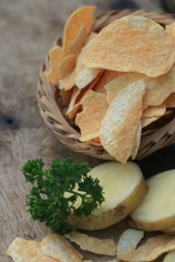 tasty potato salt chips