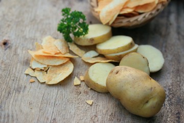 tasty potato salt chips
