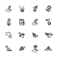 Simple Growing Plants Icons