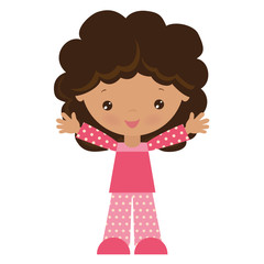 Girl in pajama vector illustration