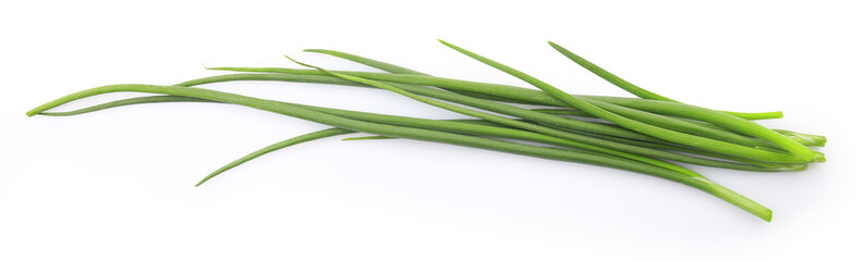 Fresh green onion isolated on white background